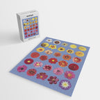 Floral Palette / Blue Background Jigsaw Puzzle Gallery Image 2
