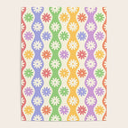 Retro Wavy Stripes with Colorful Flowers Poster Gallery Image 4