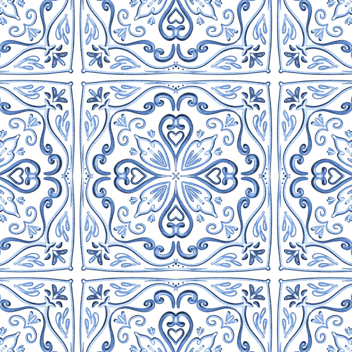 Blue and White Elegant Tiled Pattern Coffee Mug Gallery Image 2