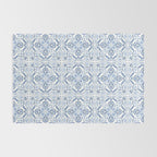 Blue and White Elegant Tiled Pattern Rug Gallery Image 2