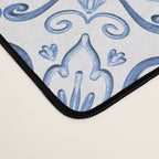 Blue and White Elegant Tiled Pattern Desk Mat Gallery Image 4