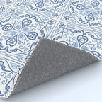 Blue and White Elegant Tiled Pattern Rug Gallery Image 4