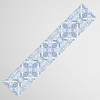 Blue and White Elegant Tiled Pattern Table Runner Gallery Image 3