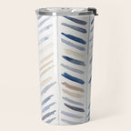 artistic herringbone in indigo and earthy shades Travel Mug Gallery Image 2