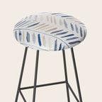 artistic herringbone in indigo and earthy shades Stool Gallery Image 2