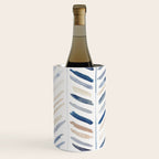 artistic herringbone in indigo and earthy shades Wine Chiller Gallery Image 3