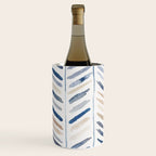 artistic herringbone in indigo and earthy shades Wine Chiller Gallery Image 2