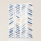 artistic herringbone in indigo and earthy shades Stationery Card Gallery Image 2