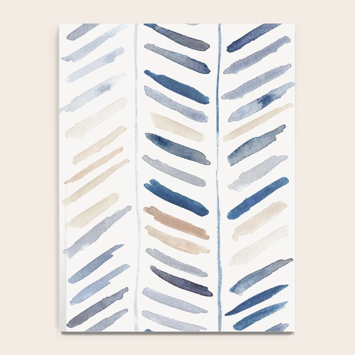 artistic herringbone in indigo and earthy shades Notebook Gallery Image 4