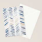 artistic herringbone in indigo and earthy shades Stationery Card Gallery Image 2