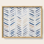 artistic herringbone in indigo and earthy shades Serving Tray Gallery Image 1