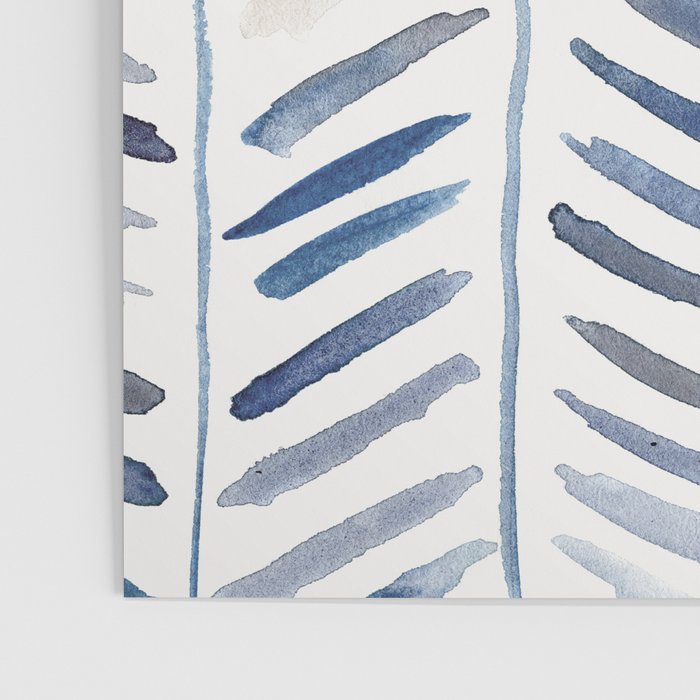 artistic herringbone in indigo and earthy shades Poster Gallery Image 3