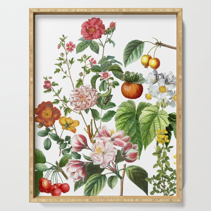 Persimmon Botanical Bloom Serving Tray Gallery Image 1
