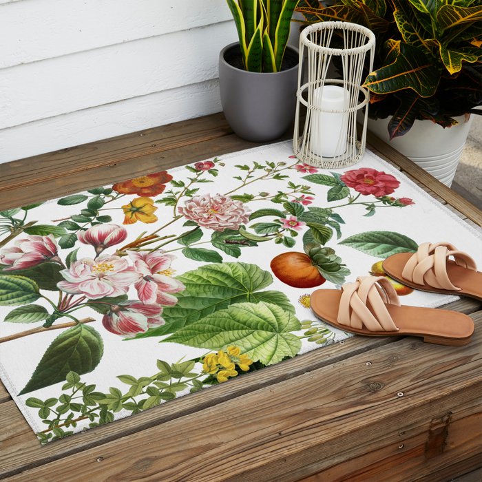 Persimmon Botanical Bloom Outdoor Rug Gallery Image 2