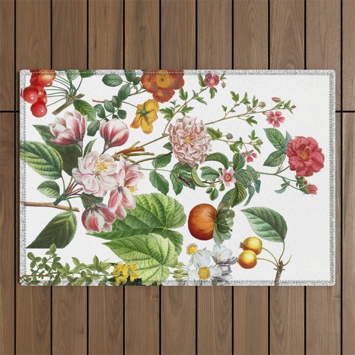Persimmon Botanical Bloom Outdoor Rug Gallery Image 1