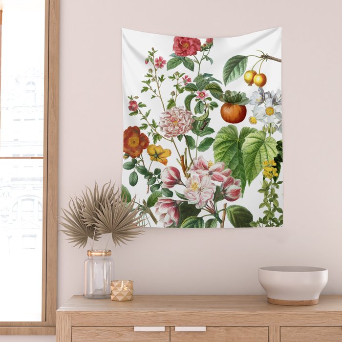 Persimmon Botanical Bloom Wall Tapestry Gallery Image 2