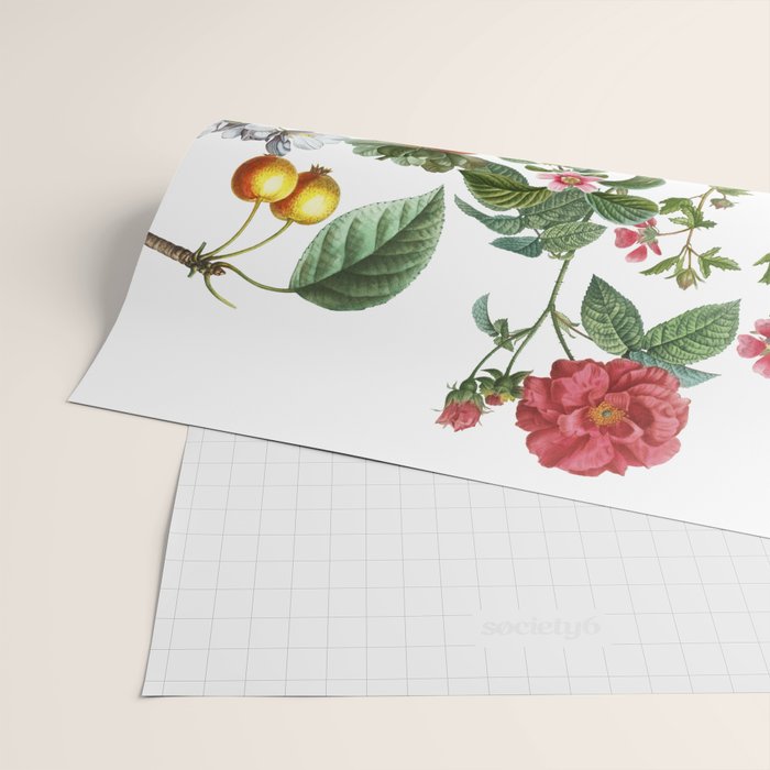 Persimmon Botanical Bloom Wrapping Paper Gallery Image 2