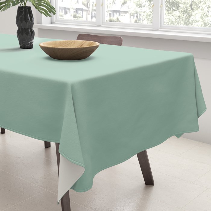 1950s Mint Green Solid Tablecloth Gallery Image 3