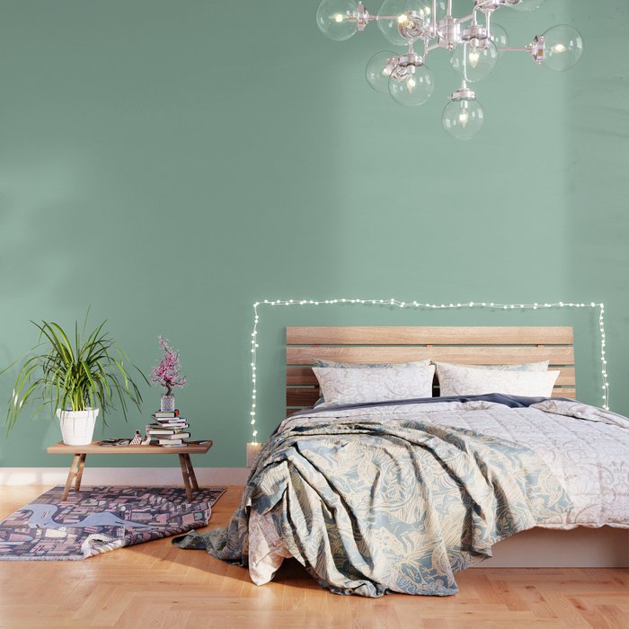 1950s Mint Green Solid Wallpaper Gallery Image 3