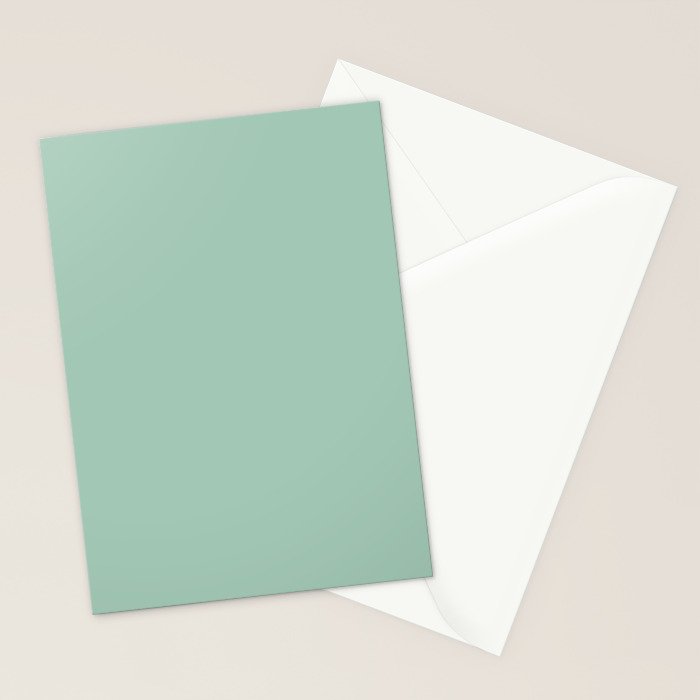 1950s Mint Green Solid Stationery Card Gallery Image 2
