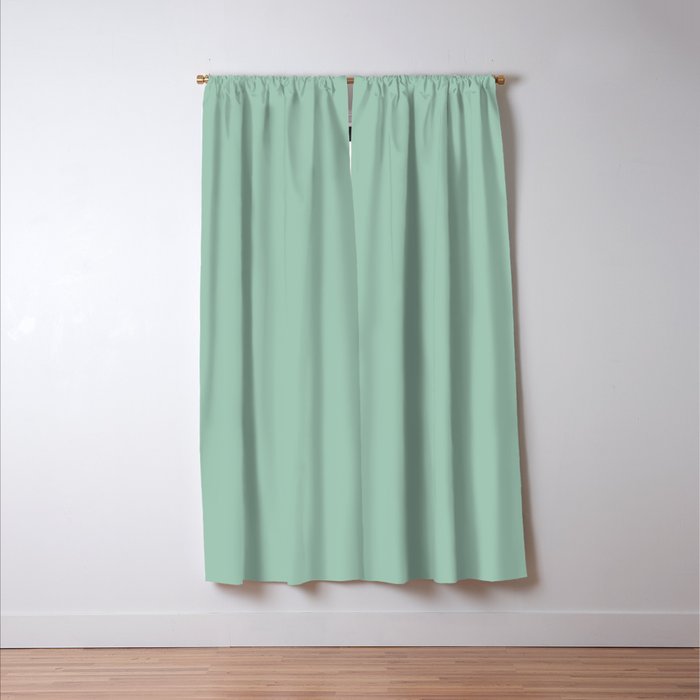 1950s Mint Green Solid Window Curtain Gallery Image 3