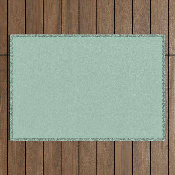 1950s Mint Green Solid Outdoor Rug Gallery Image 1