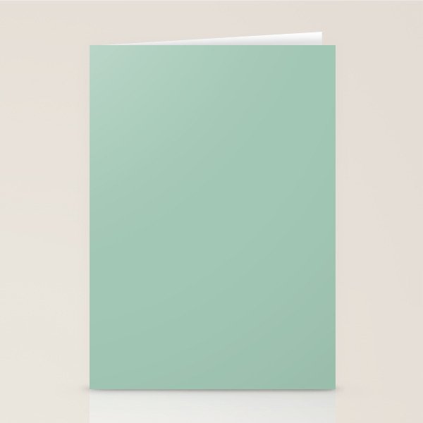 1950s Mint Green Solid Stationery Card Gallery Image 2