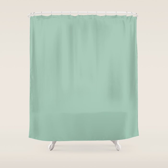 1950s Mint Green Solid Shower Curtain Gallery Image 1