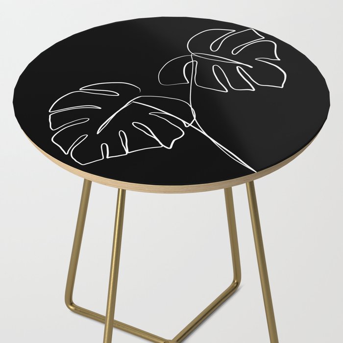 Monstera minimal - black Side Table Gallery Image 2
