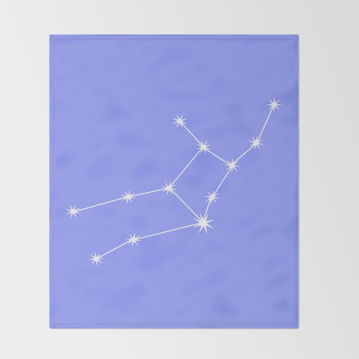 Virgo Zodiac Star Constellation Line Art Pastel Purple Throw Blanket Gallery Image 2