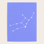 Virgo Zodiac Star Constellation Line Art Pastel Purple Poster Gallery Image 4
