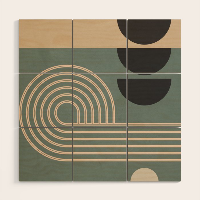 Abstract Geometric Shapes 122 Wood Wall Art Gallery Image 1