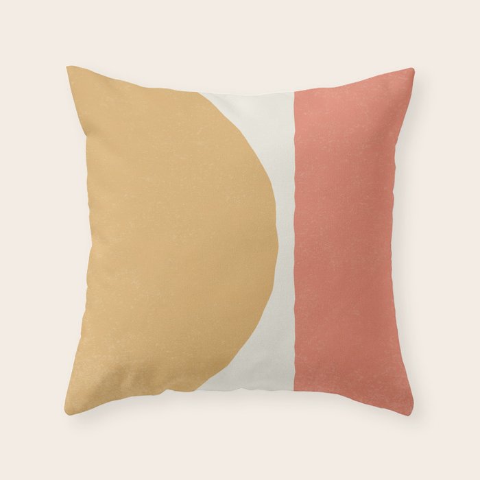 Geometric Balance - Gold Coral Throw Pillow Gallery Image 1