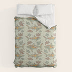 Midnight Swim | Dusty Sunset Palette | Ocean Shark Art Comforter Gallery Image 6