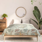 Midnight Swim | Dusty Sunset Palette | Ocean Shark Art Comforter Gallery Image 3