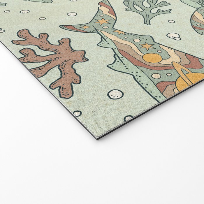 Midnight Swim | Dusty Sunset Palette | Ocean Shark Art Welcome Mat Gallery Image 2