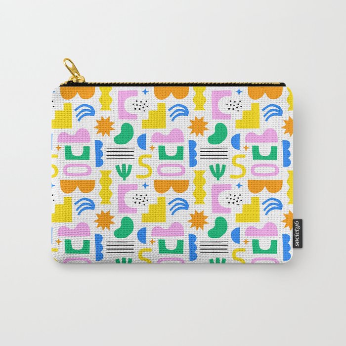 Colorful abstract organic shape art pattern Carry All Pouch Gallery Image 1
