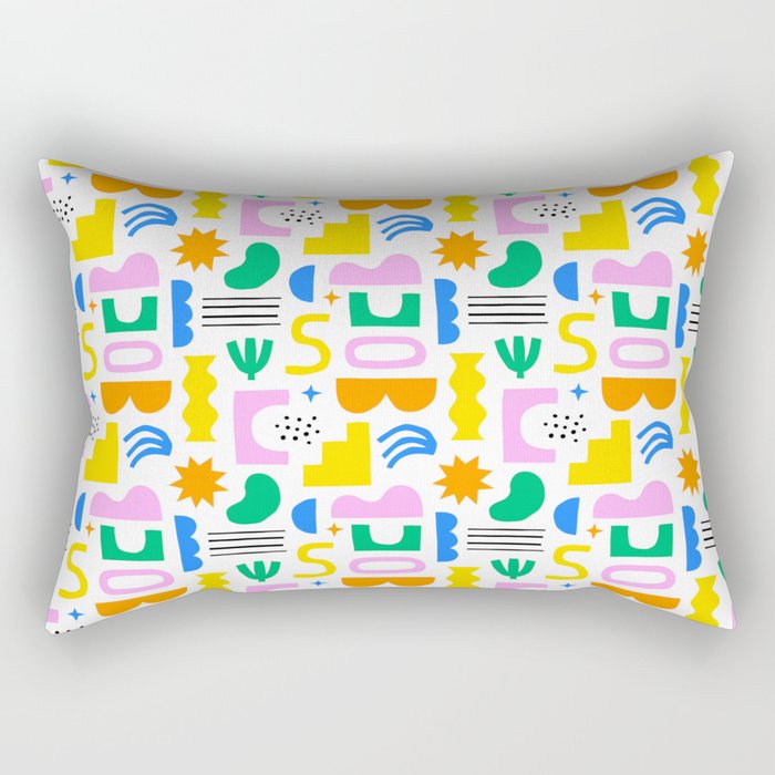 Colorful abstract organic shape art pattern Rectangular Pillow Gallery Image 2