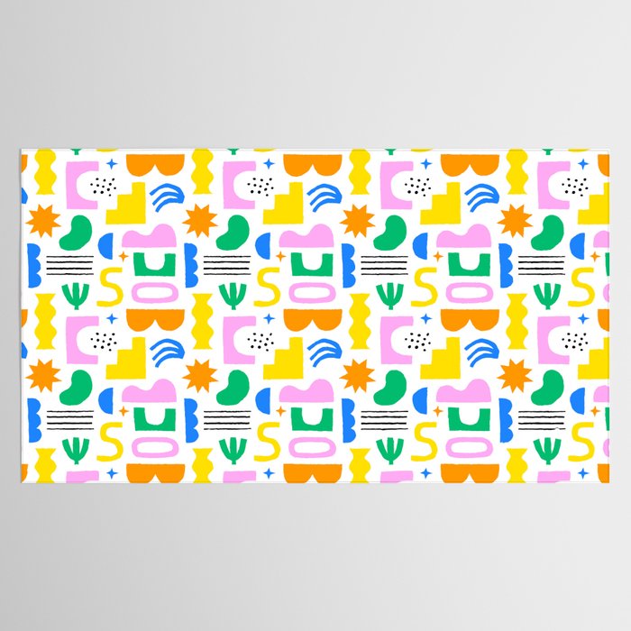 Colorful abstract organic shape art pattern Tablecloth Gallery Image 2