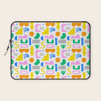 Colorful abstract organic shape art pattern Laptop Sleeve Gallery Image 1