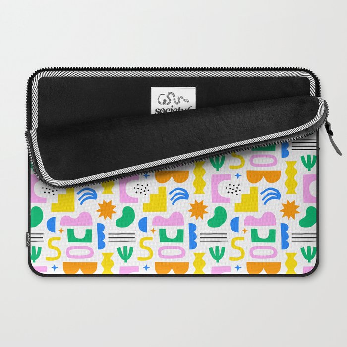 Colorful abstract organic shape art pattern Laptop Sleeve Gallery Image 2