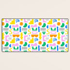 Colorful abstract organic shape art pattern Desk Mat Gallery Image 3