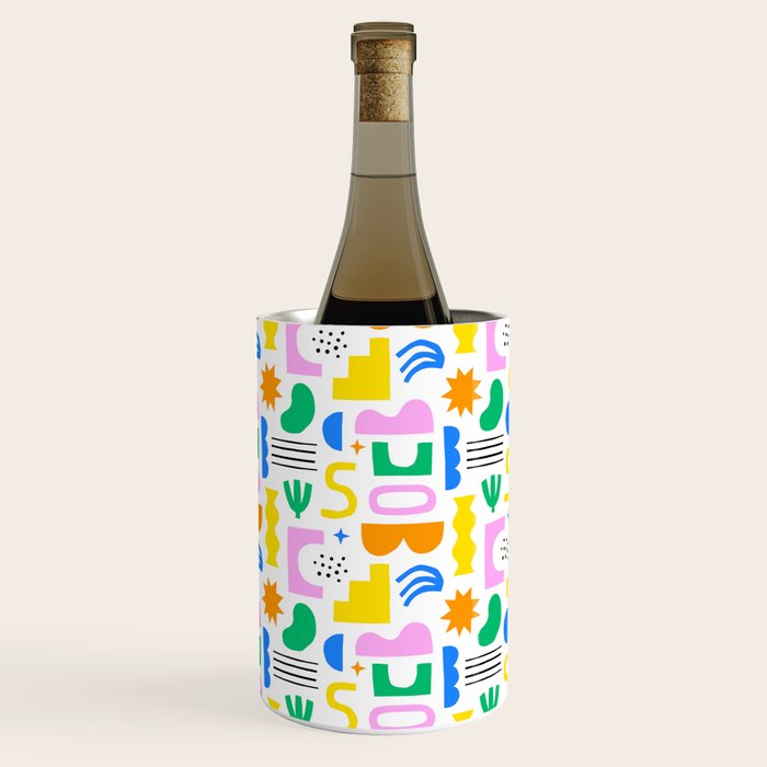 Colorful abstract organic shape art pattern Wine Chiller Gallery Image 3
