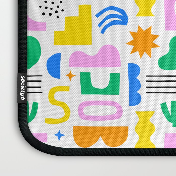 Colorful abstract organic shape art pattern Laptop Sleeve Gallery Image 3