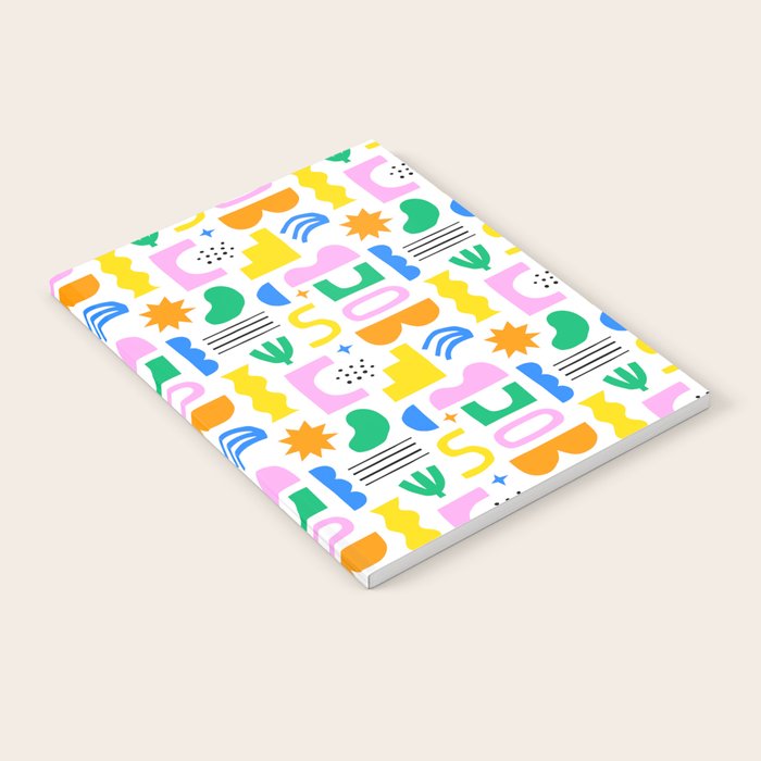 Colorful abstract organic shape art pattern Notebook Gallery Image 2