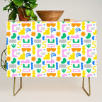 Colorful abstract organic shape art pattern Credenza Gallery Image 1