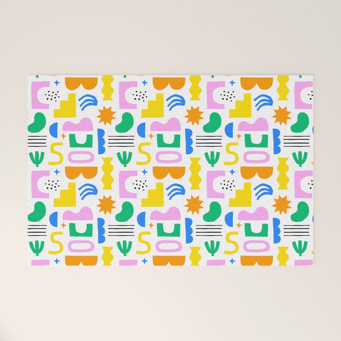 Colorful abstract organic shape art pattern Welcome Mat Gallery Image 1