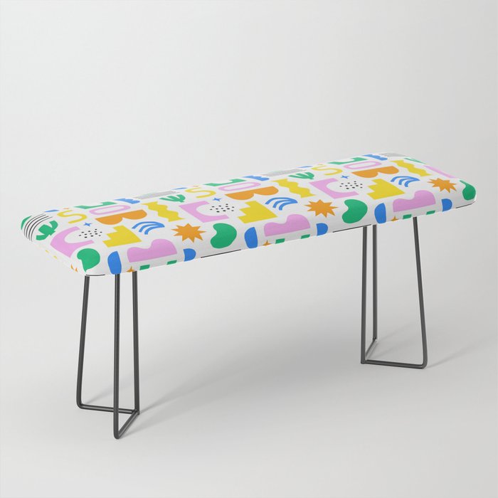 Colorful abstract organic shape art pattern Bench Gallery Image 1