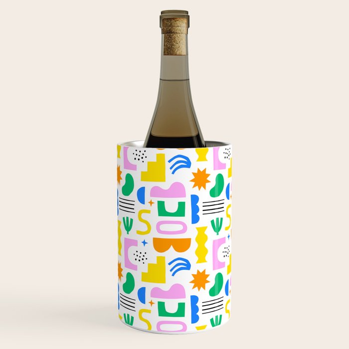 Colorful abstract organic shape art pattern Wine Chiller Gallery Image 1