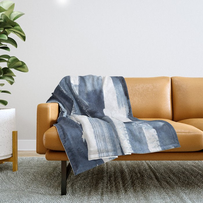 Blue Brush Throw Blanket Gallery Image 1